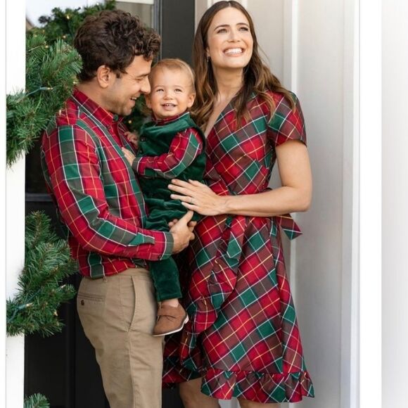 Gymboree Christmas Plaid red and green v neck holiday ruffle cute size xxl - Picture 4 of 7